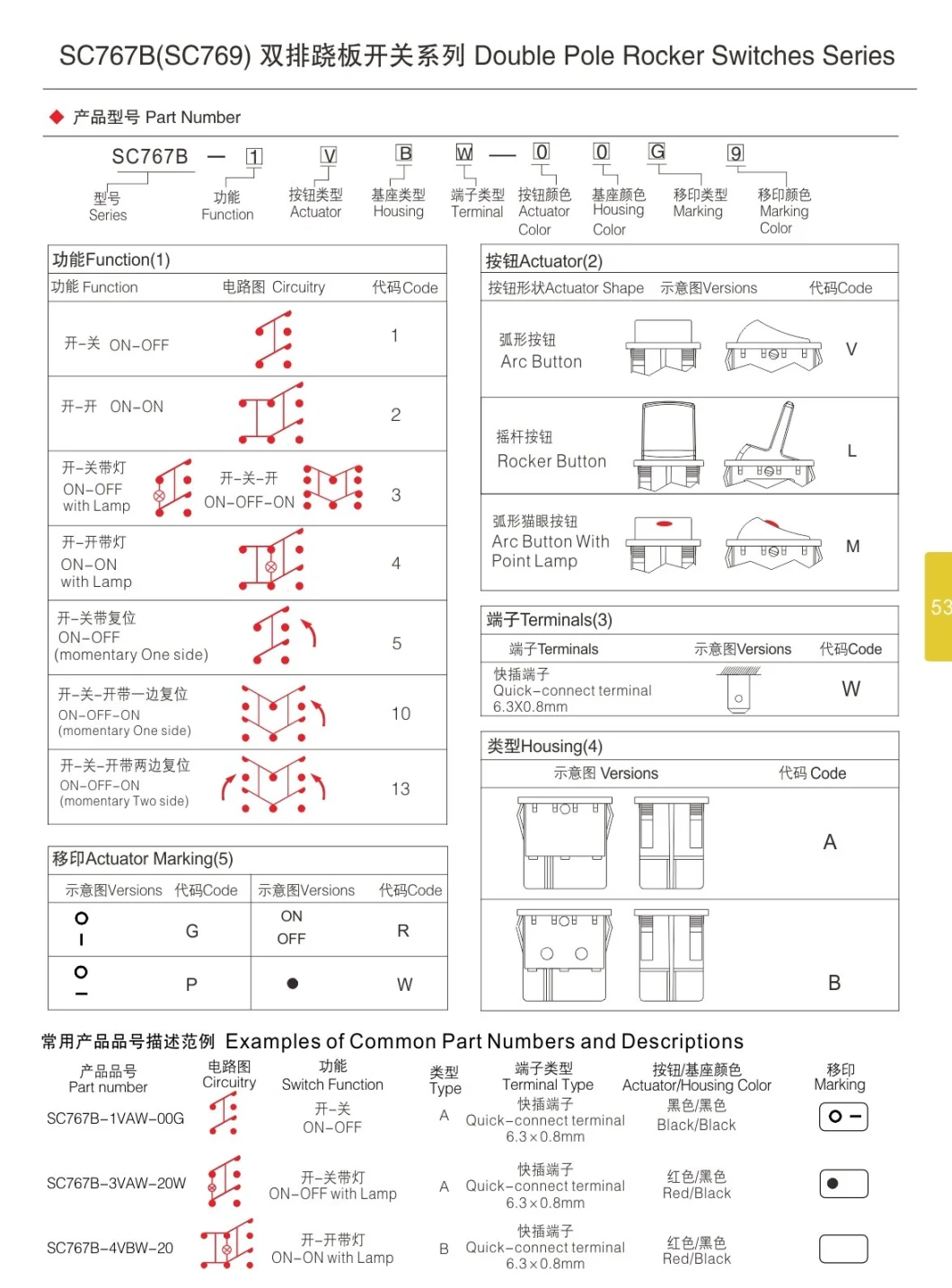 Baokezhen Sc767b on-off on-on on-off-on Momentary Rocker Switch