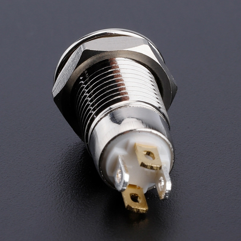 10mm Push Button Switch Self Lock High Flat 1no Waterproof Latching Ring LED Push Button Switch