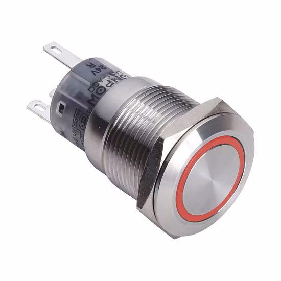 Interrupteur à bouton-poussoir lumineux Onpow 19 mm en acier inoxydable Spdt (série LAS1-AGQ) (UL, CE, CCC, RoHS, REECH)