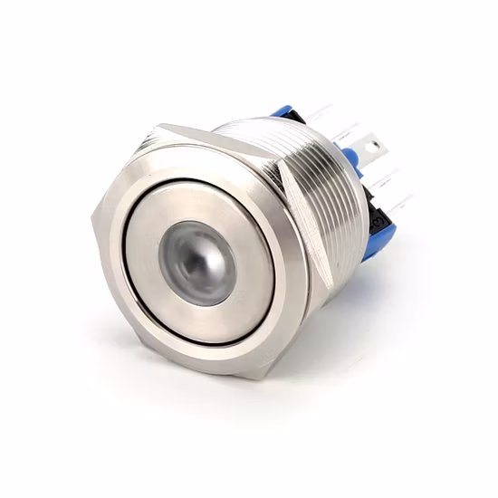 20A courant tête en métal 1no1nc 2no2nc verrouillage momentané LED 22mm interrupteur à bouton-poussoir
